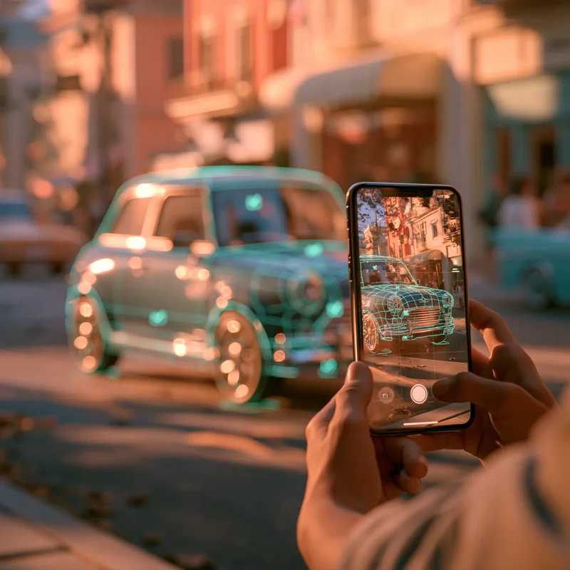 Illustration d’un téléphone qui photographie une voiture pour l’état des lieux.